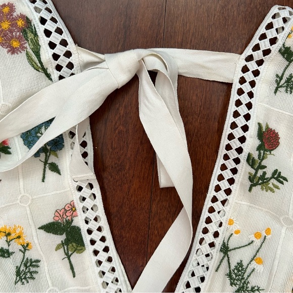 Anthropologie Carla Embroidered Floral Maxi Dress with Lace Trim, Size 16 - Picture 10 of 16